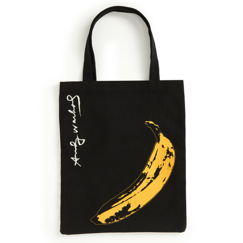 Warhol Banana Canvas Tote Bag - Black book cover by Galison