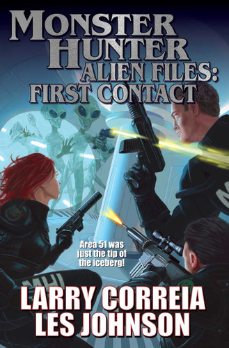 Monster Hunter Alien Files: First Contact (Monster Hunter) book cover by Larry Correia, Les Johnson