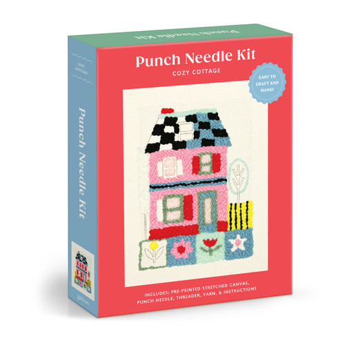Cozy Cottage Punch Needle Kit book cover by Galison Galison