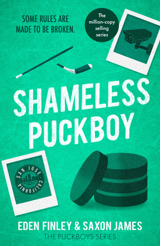 Shameless Puckboy: The ice-meltingly hot forbidden enemies to lovers ice hockey romance (Puckboys) book cover by Saxon James, Eden Finley