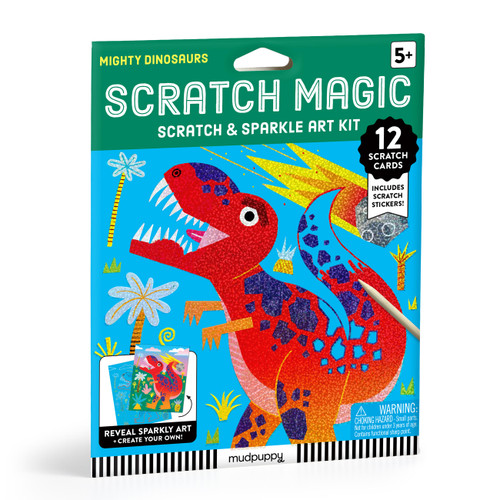 Mighty Dinosaurs Scratch Magic: Scratch & Sparkle Art Kit book cover by Mudpuppy