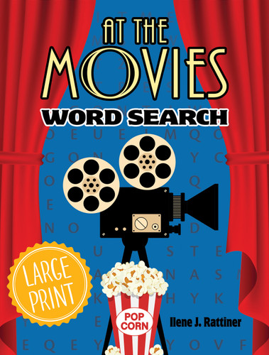 At the Movies Word Search (Large Print) (Dover Brain Games & Puzzles) book cover by Ilene J.  Rattiner