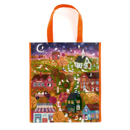 Joy Laforme Spooky Village Reusable Shopping Bag book cover by Galison