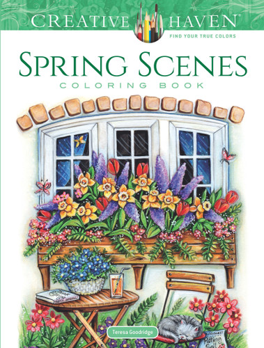 Creative Haven Spring Scenes Coloring Book (Adult Coloring Books: Seasons) book cover by Teresa Goodridge