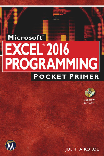 Microsoft Excel 2016 Programming Pocket Primer (Pocket Primer) book cover by Julitta Korol