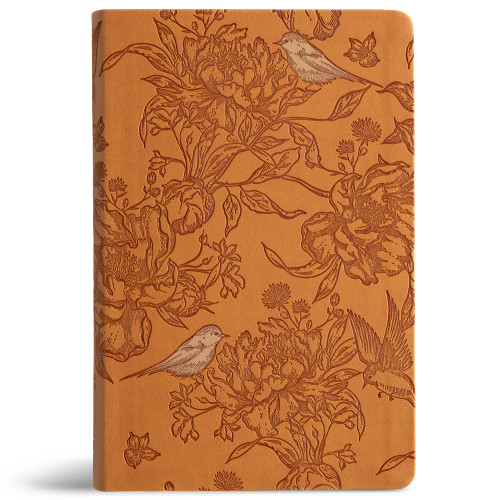 CSB Large Print Personal Size Reference Bible, Optimal Type, Digital Study Edition, Brown Floral LeatherTouch book cover by CSB Bibles by Holman