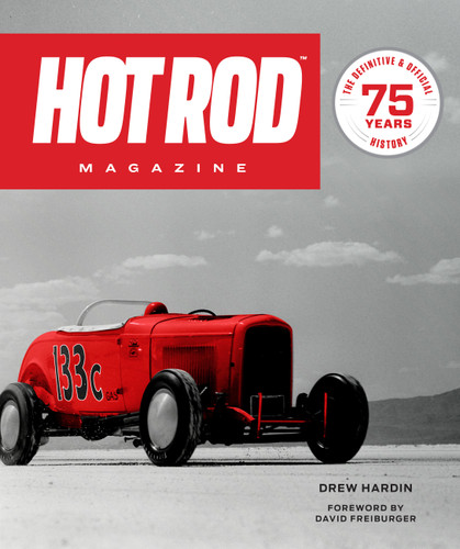 HOT ROD Magazine: 75 Years book cover by Drew Hardin