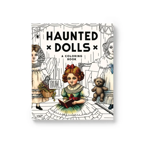 Haunted Dolls Coloring Book book cover by Brass Brass Monkey