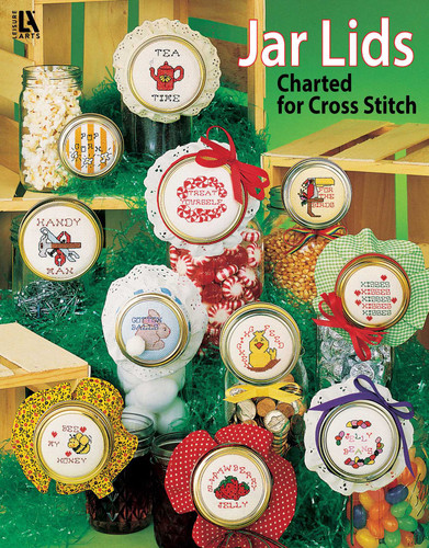 Jar Lids Charted for Cross Stitch book cover by Leisure Arts