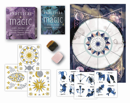 Practical Magic: Includes Rose Quartz and Tiger's Eye Crystals, 3 Sheets of Metallic Tattoos, and More! (RP Minis) book cover by Nikki Van De Car