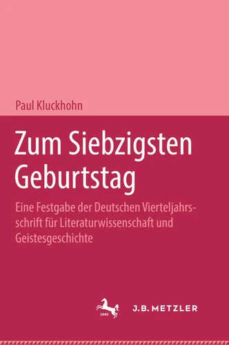 Zum Siebzigsten Geburtstag book cover by Paul Kluckhohn