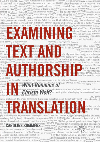 Examining Text and Authorship in Translation: What Remains of Christa Wolf? book cover by Caroline Summers