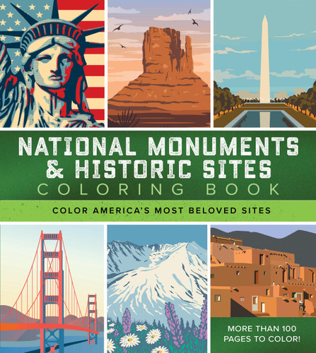 National Monuments & Historic Sites Coloring Book: Color America's Most Beloved Sites - More Than 100 Pages to Color! (Chartwell Coloring Books) book cover by Editors of Chartwell Books
