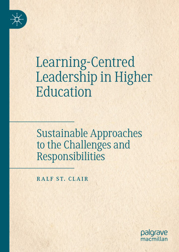 Learning-Centred Leadership in Higher Education: Sustainable Approaches to the Challenges and Responsibilities book cover by Ralf St. Clair
