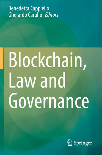 Blockchain, Law and Governance book cover by 