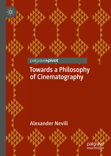 Towards a Philosophy of Cinematography book cover by Alexander Nevill