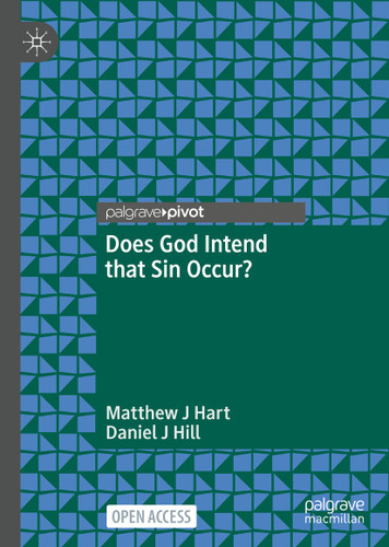 Does God Intend that Sin Occur? book cover by Matthew J Hart, Daniel J Hill