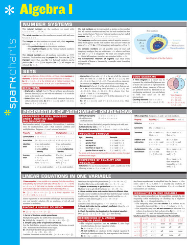 Algebra I SparkCharts (SparkCharts #4) book cover by SparkNotes