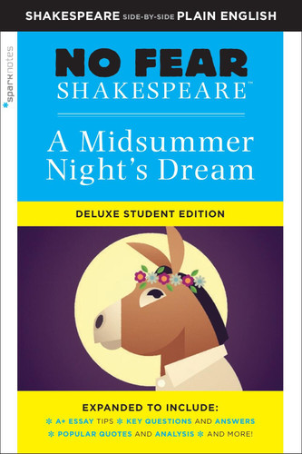 A Midsummer Night's Dream: No Fear Shakespeare Deluxe Student Editions - Shakespeare Side-by-Side Plain English (No Fear Shakespeare) book cover by SparkNotes, William Shakespeare