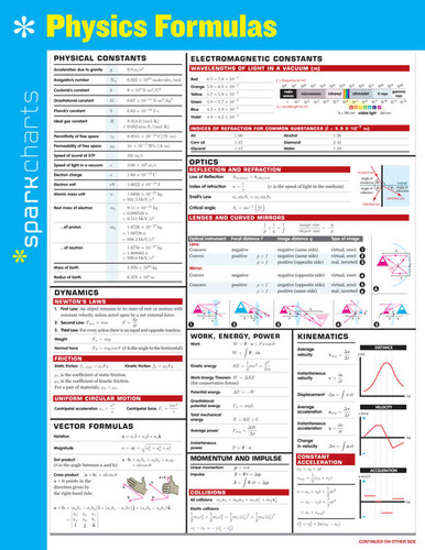 Physics Formulas SparkCharts (SparkCharts #53) book cover by SparkNotes