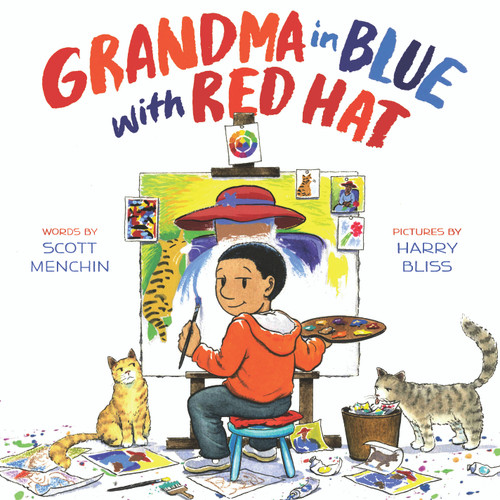 Grandma in Blue with Red Hat book cover by Scott Menchin