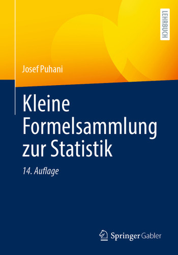 Kleine Formelsammlung zur Statistik book cover by Josef Puhani