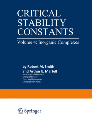 Critical Stability Constants: Inorganic Complexes book cover by 