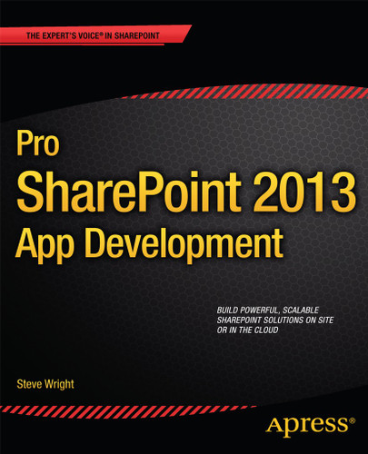 Pro SharePoint 2013 App Development book cover by Steve Wright