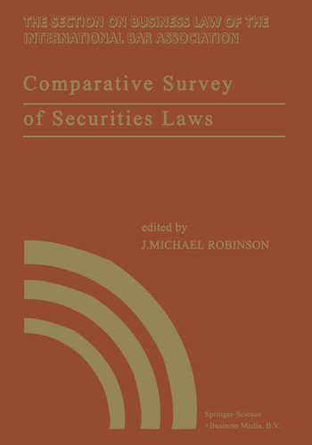Comparative Survey of Securities Laws: A review of the securities and related laws of fourteen nations book cover by International Bar Association Staff