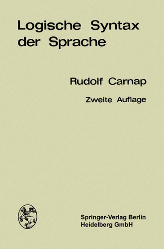 Logische Syntax der Sprache book cover by Rudolf Carnap