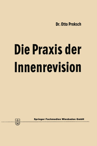Die Praxis der Innenrevision book cover by Otto Proksch