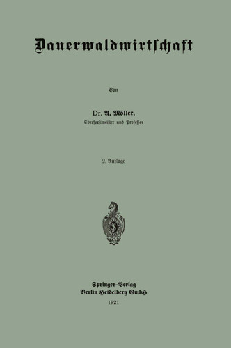 Dauerwaldwirtschaft book cover by Alfred Möller