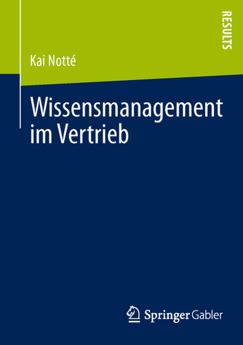 Wissensmanagement im Vertrieb book cover by Kai Notté