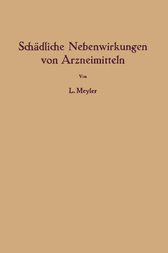 Schädliche Nebenwirkungen von Arzneimitteln book cover by Leopold Meyler, Richard Polák