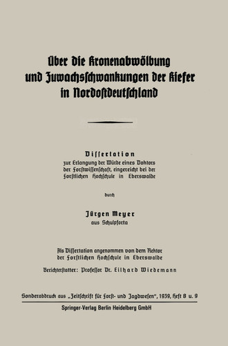 Über die Kronenabwölbung und Zuwachsschwankungen der Kiefer in Nordostdeutschland book cover by Jürgen Meyer