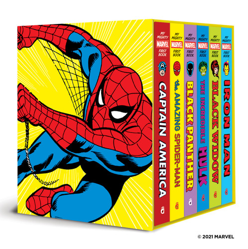 My Mighty Marvel First Book Collection: 6 Board Books: Captain America, Spider-Man, Black Widow, Black Panther, the Hulk, and Iron Man! book cover by Marvel Marvel Entertainment