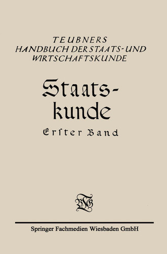 Staats-Kunde book cover by Richard Schmidt, Christian Meurer, Eduard Rosenbaum