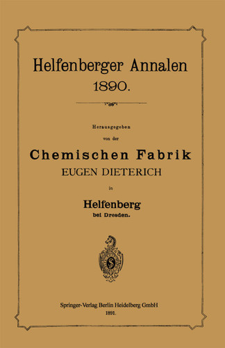 Helfenberger Annalen 1890: Chemischen Fabrik book cover by Chemischen Fabrik, Eugen Dieterich