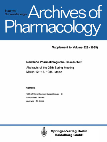 Deutsche Pharmakologische Gesellschaft book cover by 