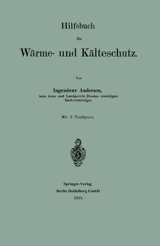 Hilfsbuch für Wärme- und Kälteschutz book cover by Andreas Andersen