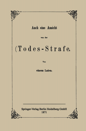 Auch eine Ansicht von der Todes-Strafe book cover by NA einem Laien