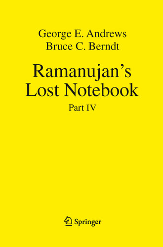 Ramanujan's Lost Notebook: Part IV book cover by George E. Andrews, Bruce C. Berndt