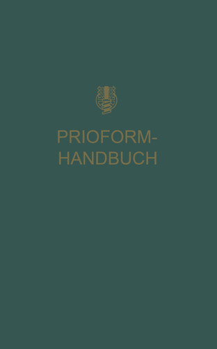 Prioform-Handbuch book cover by Deutcschen prioform Werken Bohlander & Co.G.m.b.H.Köln