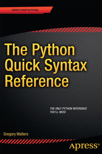 The Python Quick Syntax Reference book cover by Gregory Walters