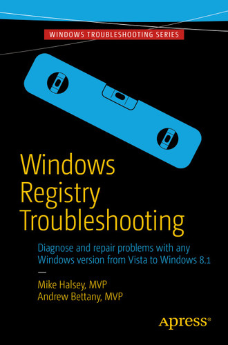 Windows Registry Troubleshooting book cover by Mike Halsey, Andrew Bettany