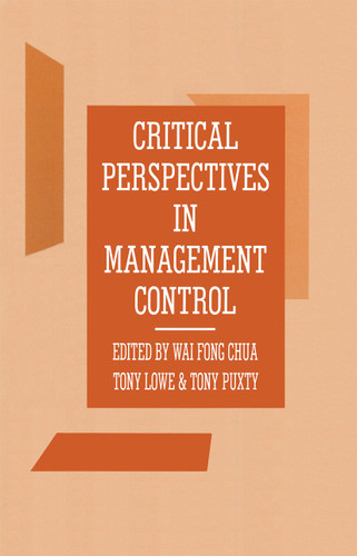Critical Perspectives in Management Control book cover by 