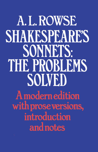 Shakespeare’s Sonnets: The Problems Solved book cover by William Shakespeare