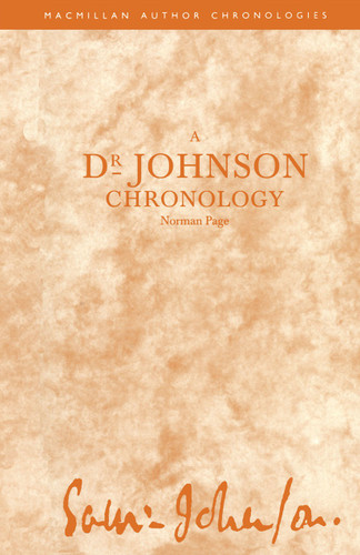 A Dr Johnson Chronology (Author Chronologies Series) book cover by Norman Page