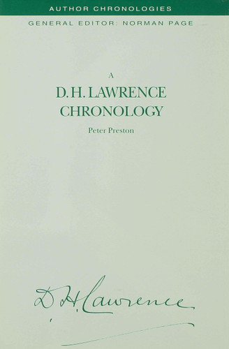 A D.H. Lawrence Chronology (Author Chronologies Series) book cover by P. Preston