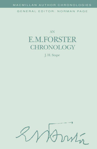An E. M. Forster Chronology (Author Chronologies Series) book cover by J. Stape